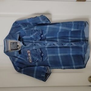 Affliction Size L 'Black Premium' Frankfort Shirt, Excellent Like New Condition